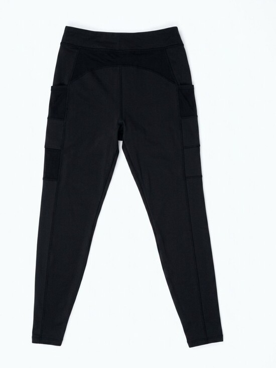 POP Fit Pants - POP FIT Black Multi Pocket High Waist Athletic Workout Leggings Large